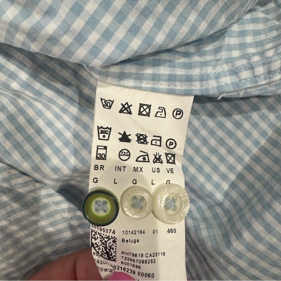 BOSS Hugo Boss Men's Checkered Shirt in Light Blue, Size L - Picture 6 of 8